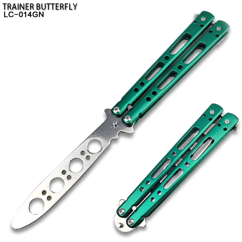 Balisong Butterfly Knife Green Soft Handle Trainer