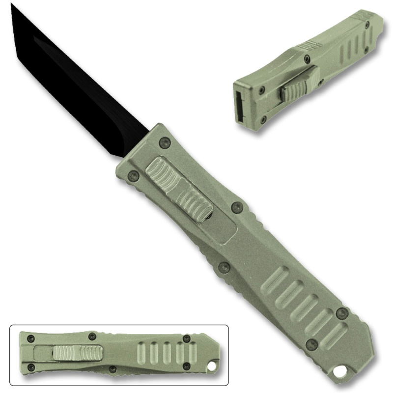 Legends Micro Otf Blade Knife Gray Out The Front Tanto Blade