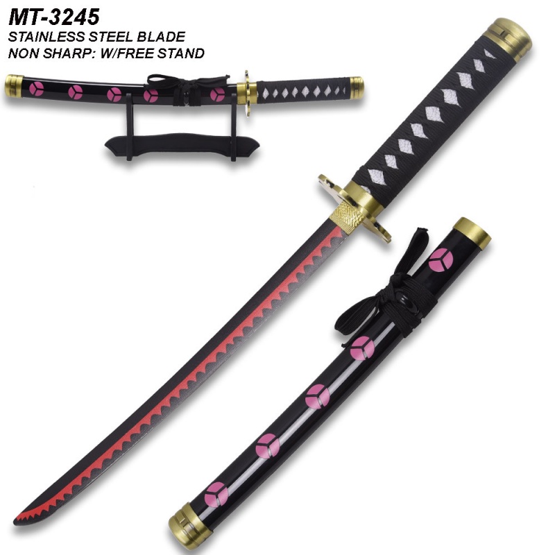 Roronoa Zoro's Shusui One Piece Anime Sword Red Hamon 16.5 Inches Not Sharp