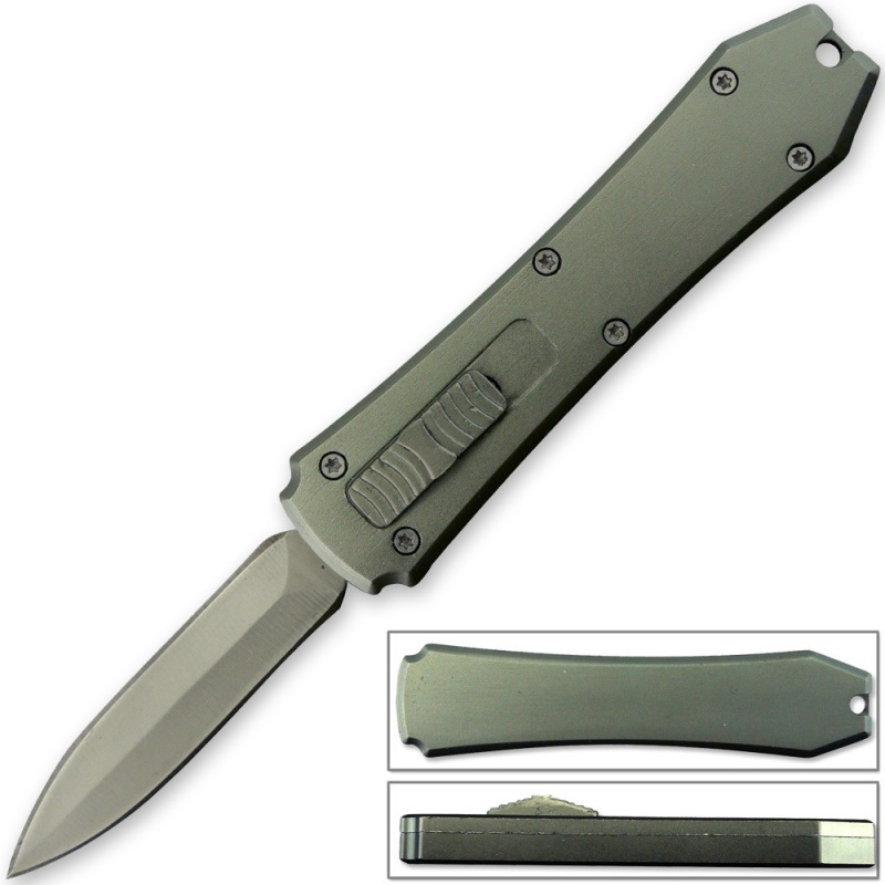 Legends Micro Otf Stiletto Blade Knife Silver Out The Front
