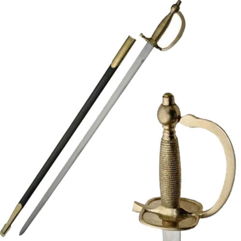 United States Army Nco Sword With Leather Scabbard