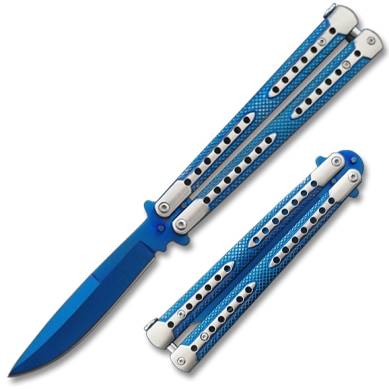 Swift Blue Two-Tone Balisong Butterfly Knife