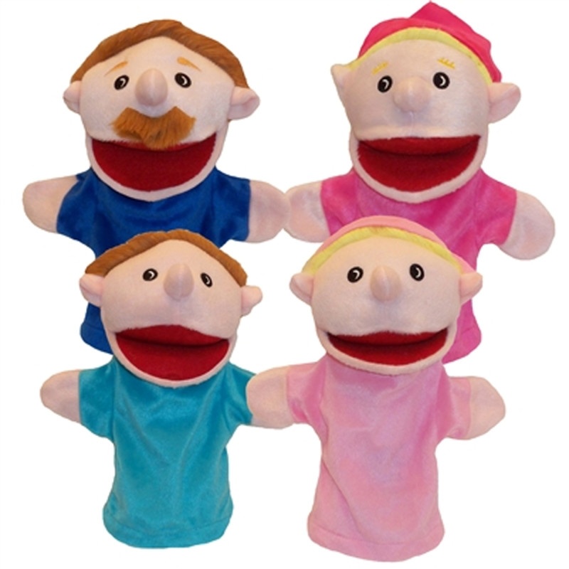 Family Bigmouth Puppets Caucasian Family Of 4
