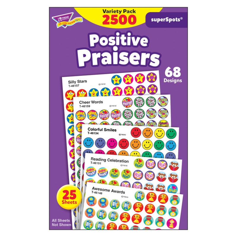 Superspots Stickers Positive 2500Pk Praise
