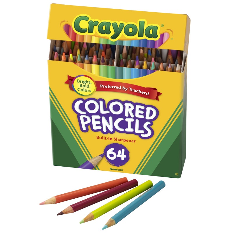 Crayola Colored Pencils 64 Count Half Length