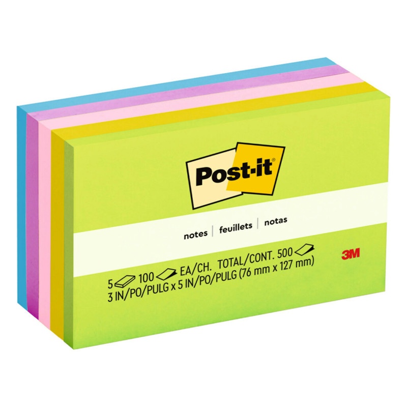 Post-It Notes 3X5 5Pads 100Shts/Pad Floral Fantasy
