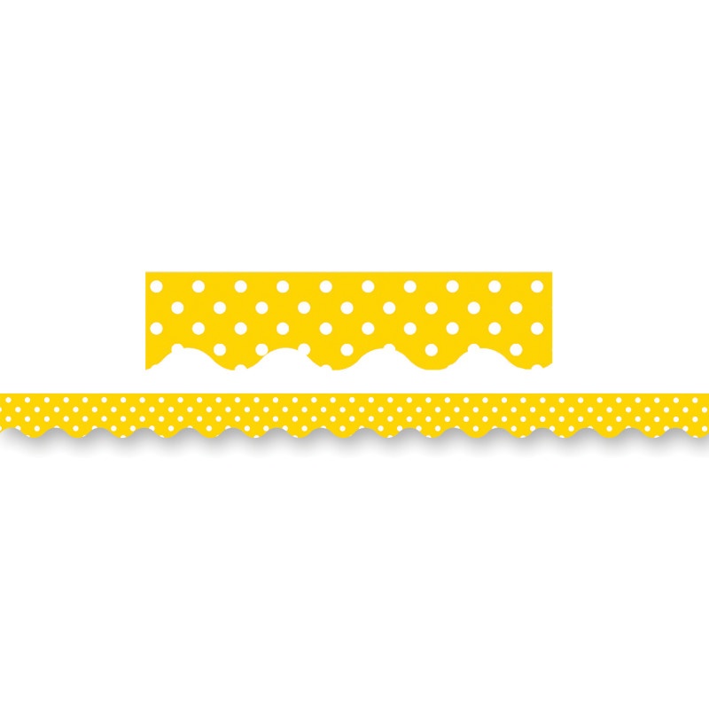 Yellow Mini Polka Dots Border Trim