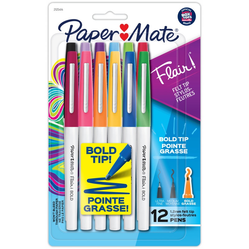 Flair Bold Pen Assorted 12Ct Paper Mate