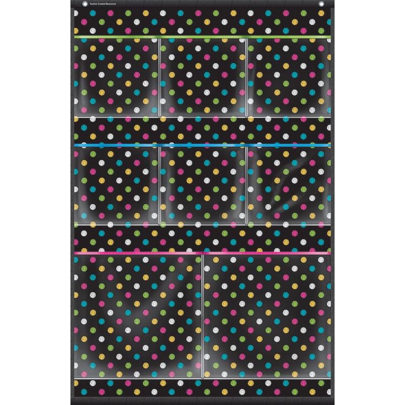 Chalkboard Brights 8 Pocket Storage Pocket Chart Small 15X23