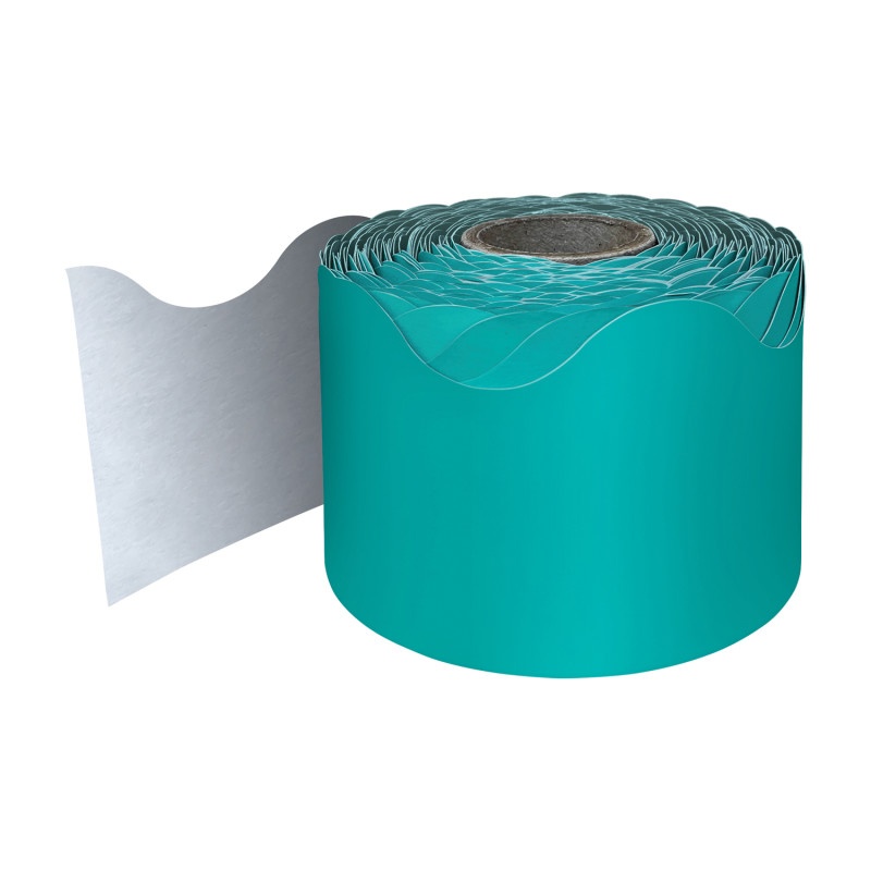 Teal Rolled Scalloped Borders