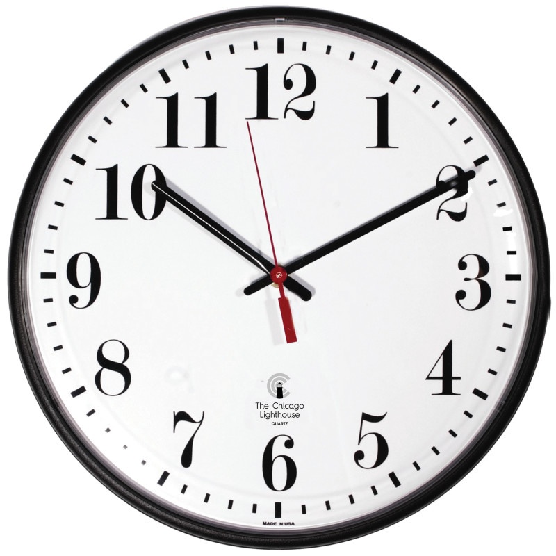 12.75In Blk Slimline Clock Std Num 12In Dial Quartz Movement
