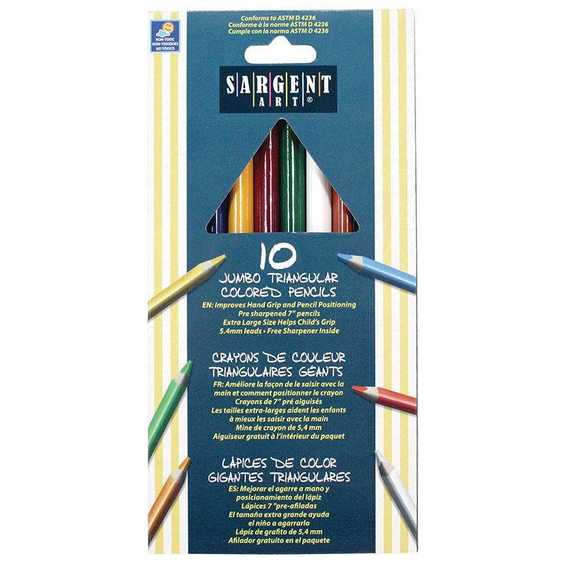 Easy Grip Triangle Colored 10-Set Pencils Pre-Sharpened