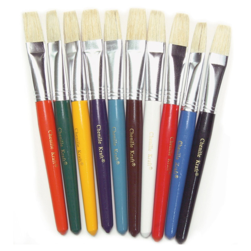 Flat Handle Brushes 10/Set