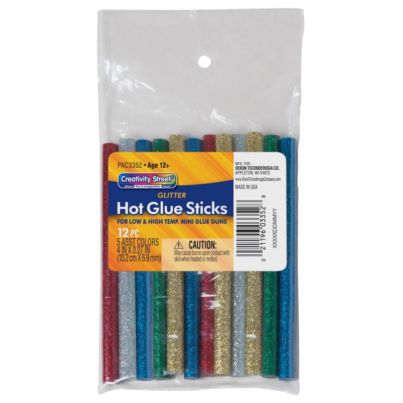 12Pk Hot Glitter Glue Sticks