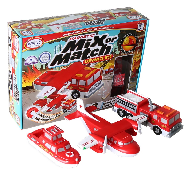 Magnetic Vehicles Fire & Rescue Mix Or Match