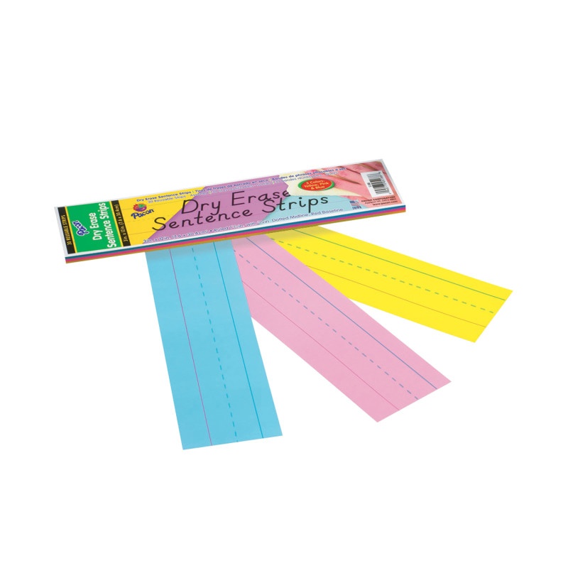 Dry Erase Sentence Strips Assorted 3 X 12 30 Strips