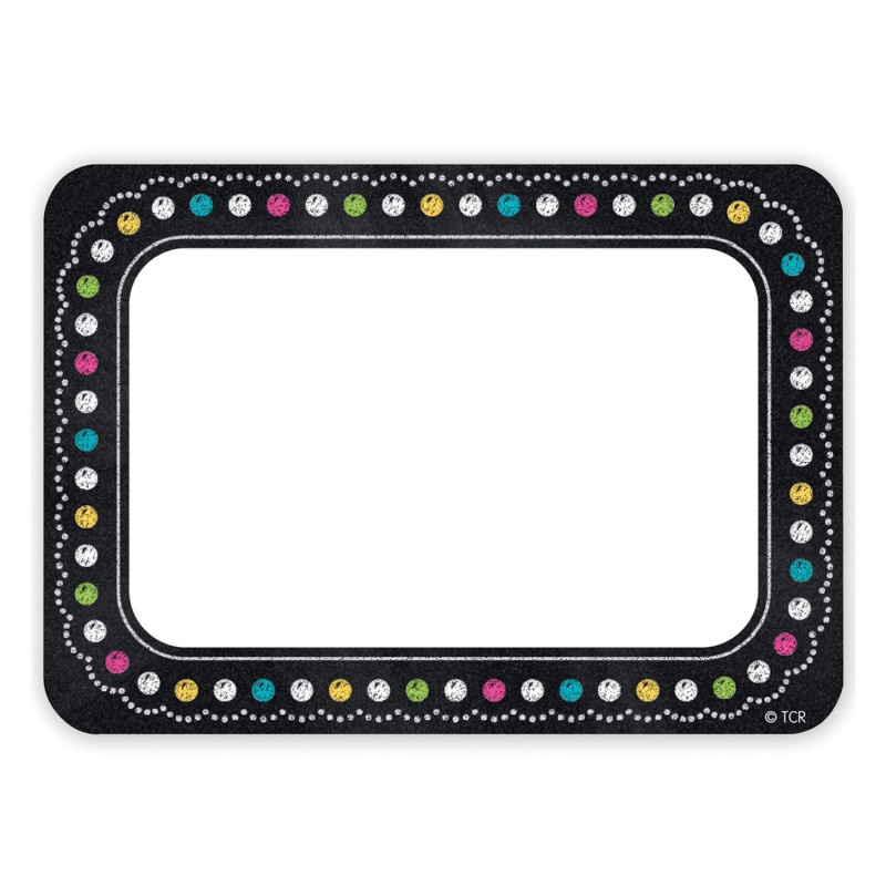 Chalkboard Brights Name Tags
