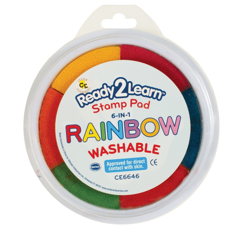 Jumbo Circular Washable 6-In-1 Pads Rainbow Yel Red Org Blk Blu & Pnk