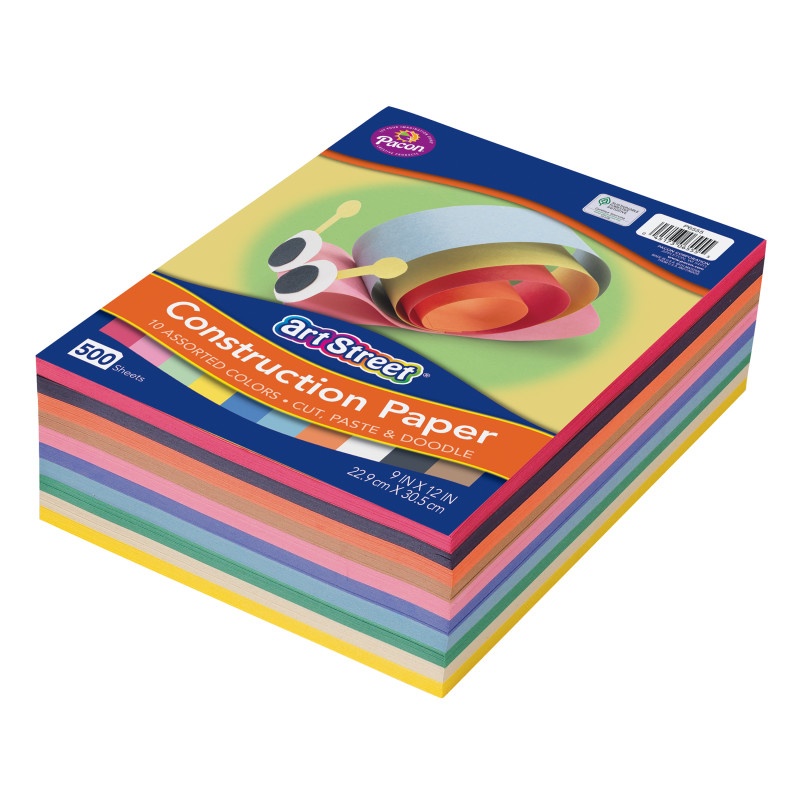 Lightweight Construction Paper 9X12 10 Colors 500 Sheets