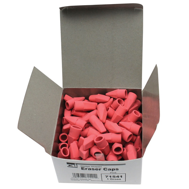 Economy Eraser Caps Pink 144/Bx
