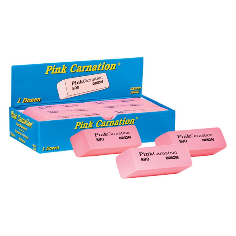 Dixon Pink Carnation Erasers Medium