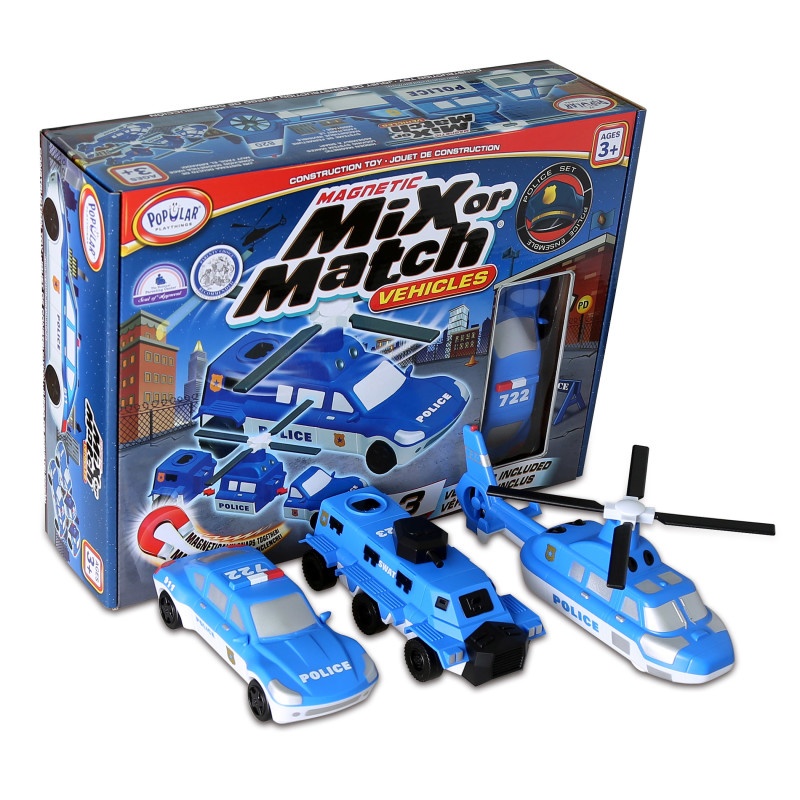 Magnetic Vehicles Police Mix Or Match