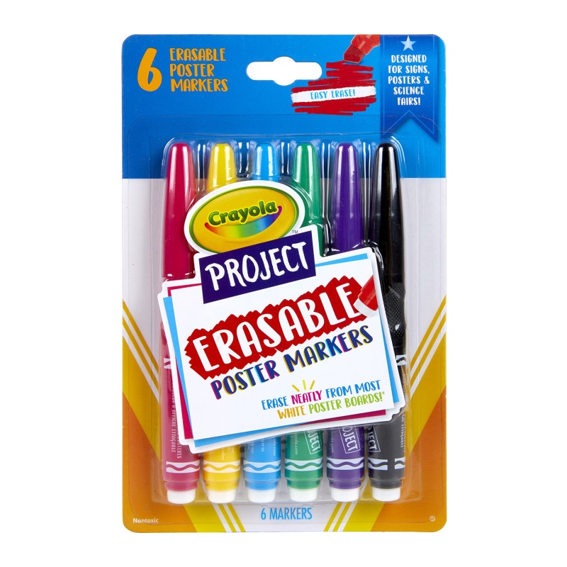Erasable Poster Markers Pack Of 6 Crayola Project