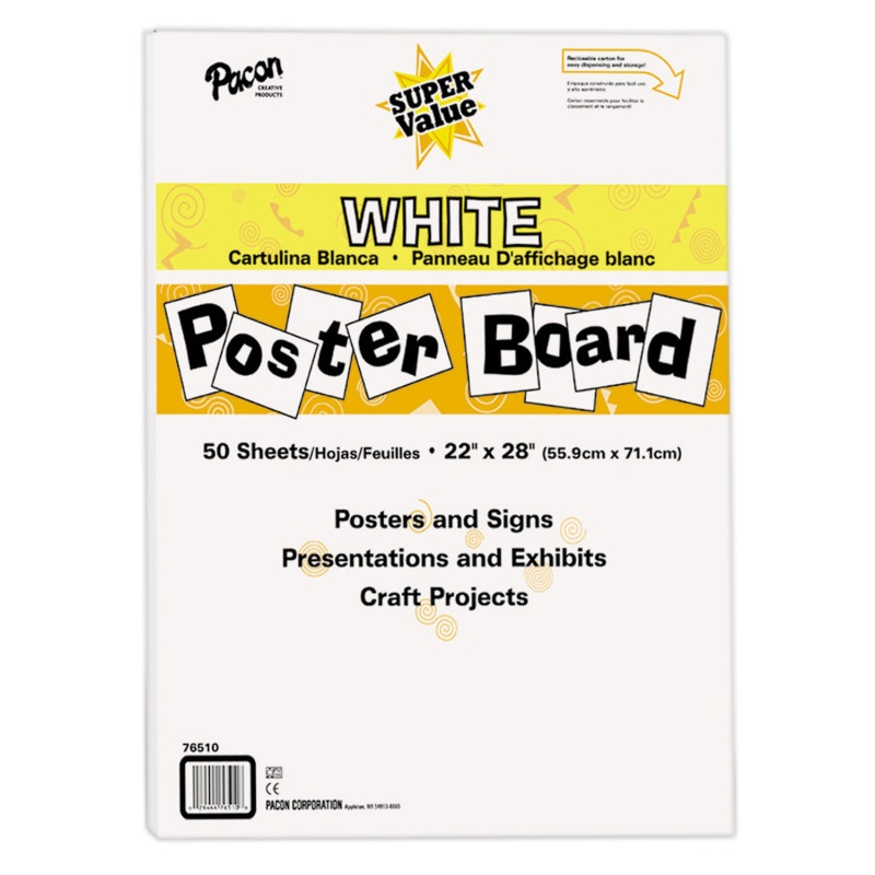 Super Value Poster Board All White 50 Sheets