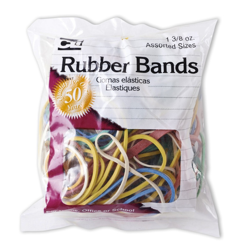 Rubber Bands Asst Colors 1 3/8 Oz Bag