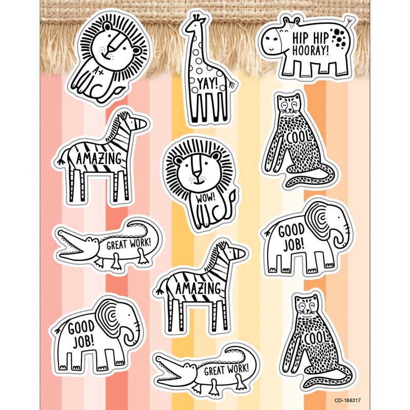 Simply Safari Animal Shape Stickers