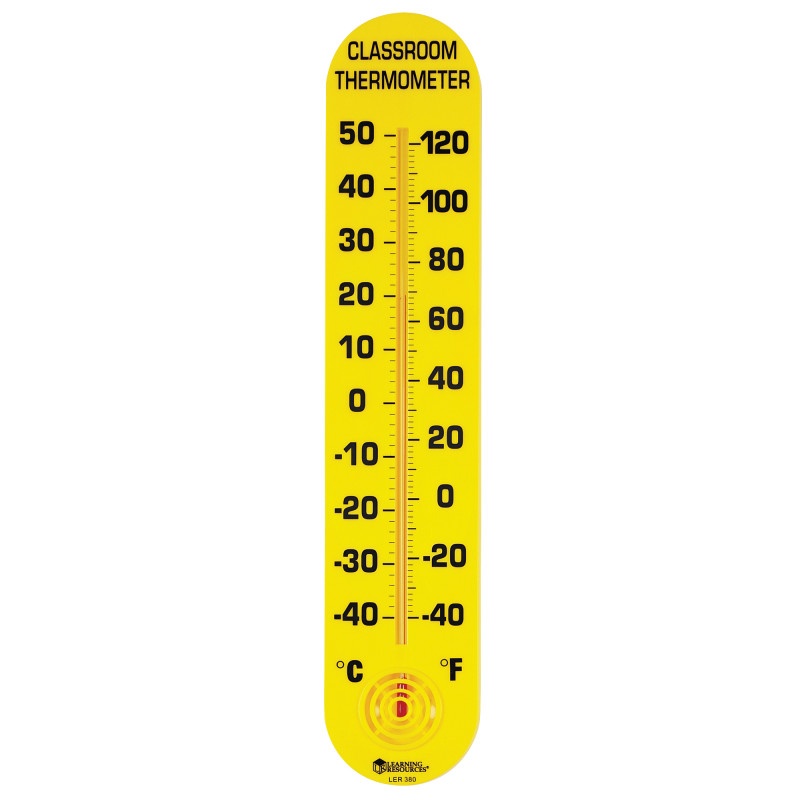 Classroom Thermometer 15H X 3W Fahrenheit/Celsius