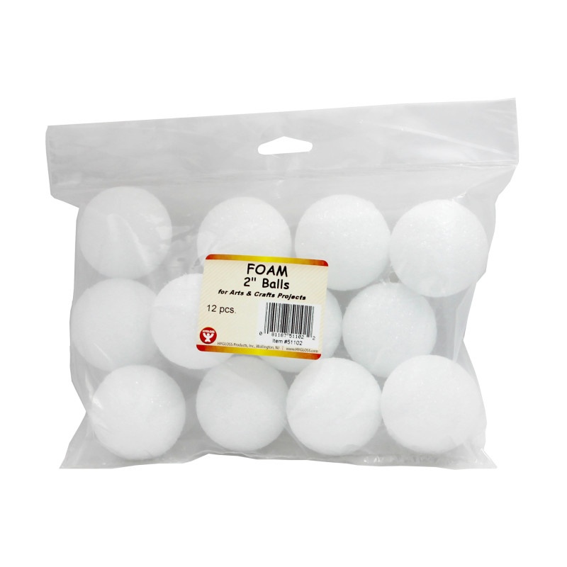 Craft Foam 2In Balls Pack Of 12