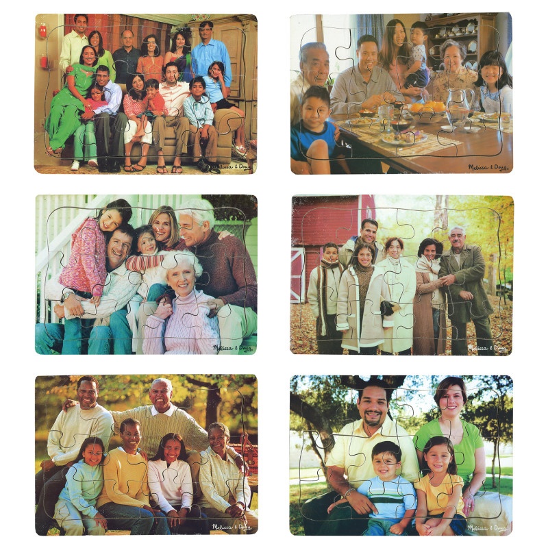 Realistic Multigenerational Multicultural Family Puzzle Set