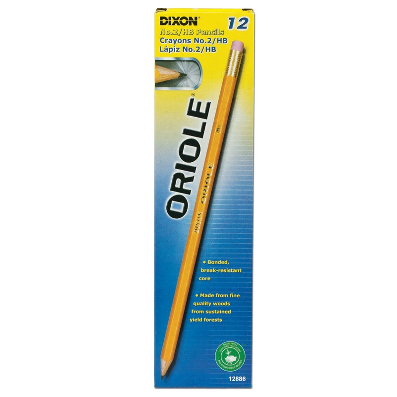 Dixon 2 Oriole Pencil Pre-Sharpened One Dozen
