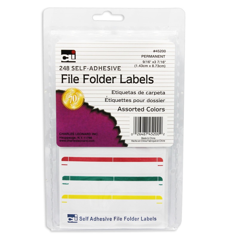 File Folder Labels Assorted 248/Pk