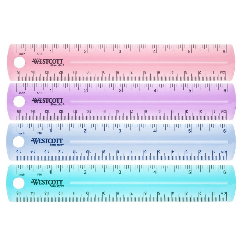 Plastic Ruler 6In Assorted Colors