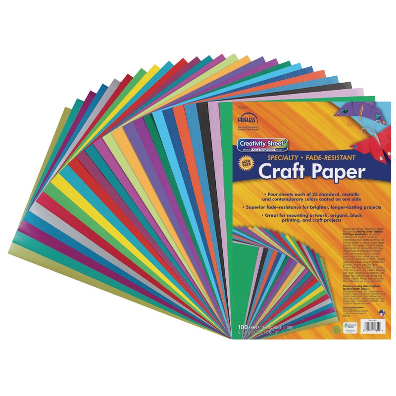 Specialty Craft Paper 100Pk 12X18 25 Color Assortment