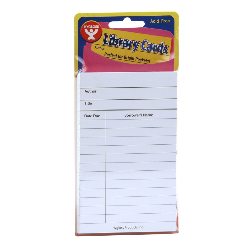 Bright Library Cards White 500 Ct