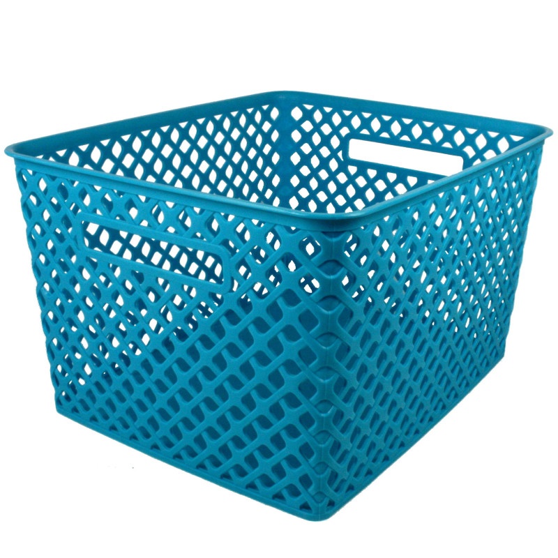 Large Turquoise Woven Basket
