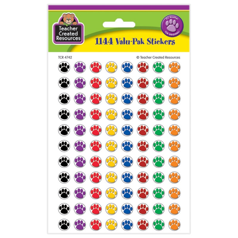 Colorful Paw Prints Mini Stickers Value Pack