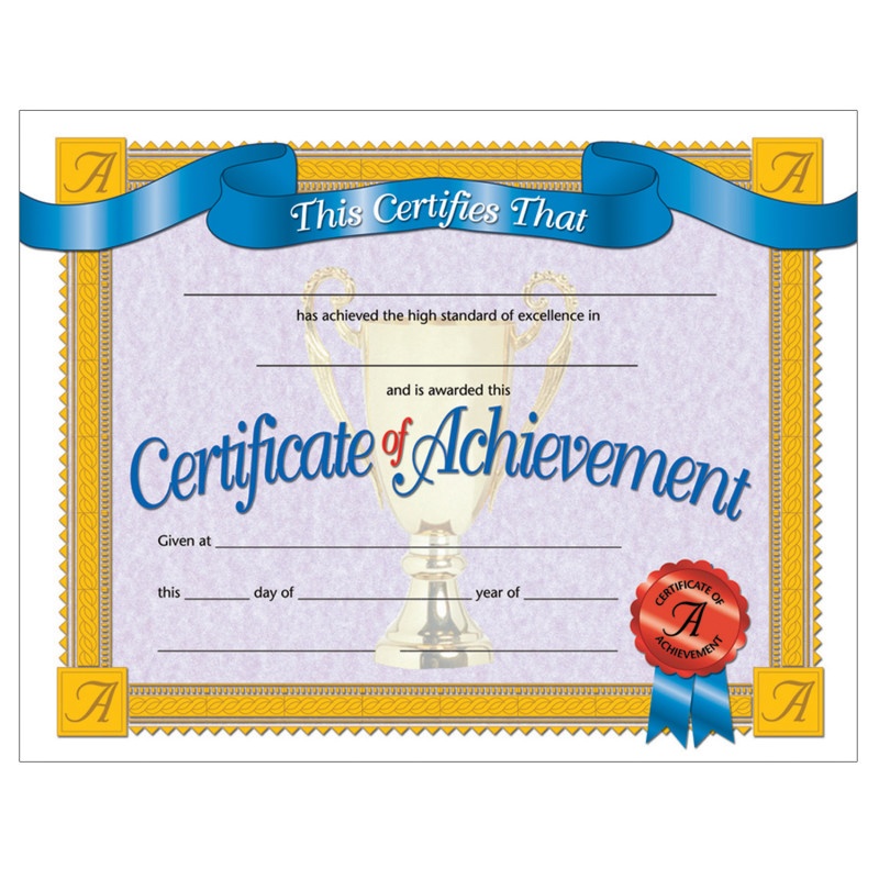 Certificates Of Achievement 30/Pk 8.5 X 11 Inkjet Laser