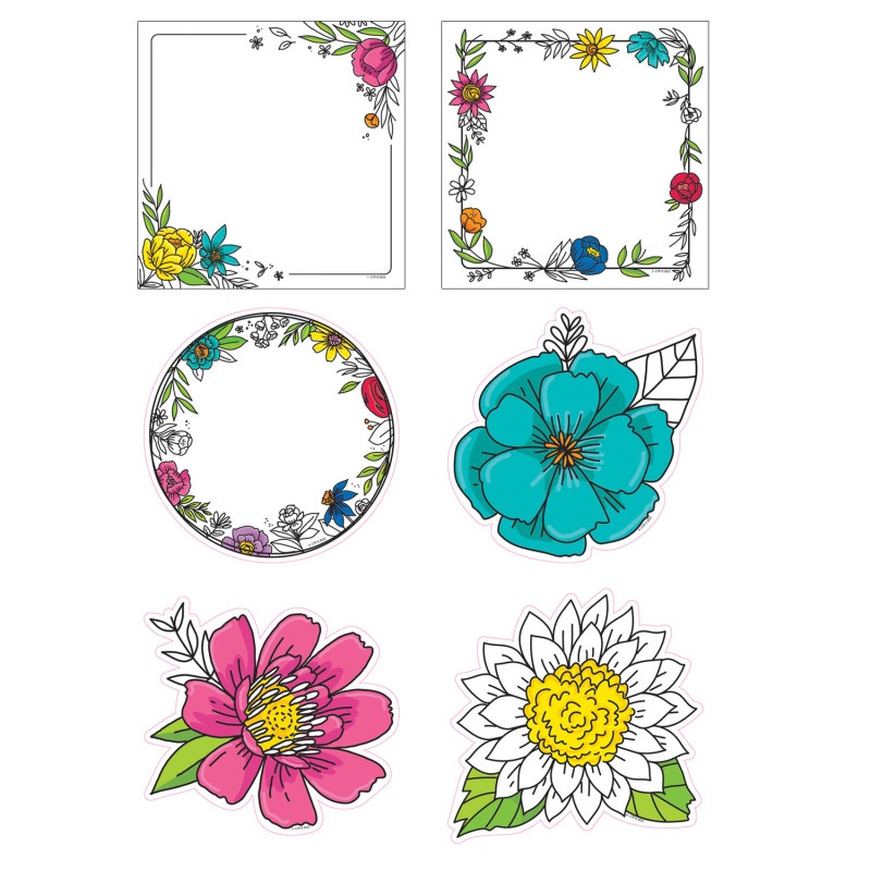 Bright Blooms Doodly 6In Cut-Outs