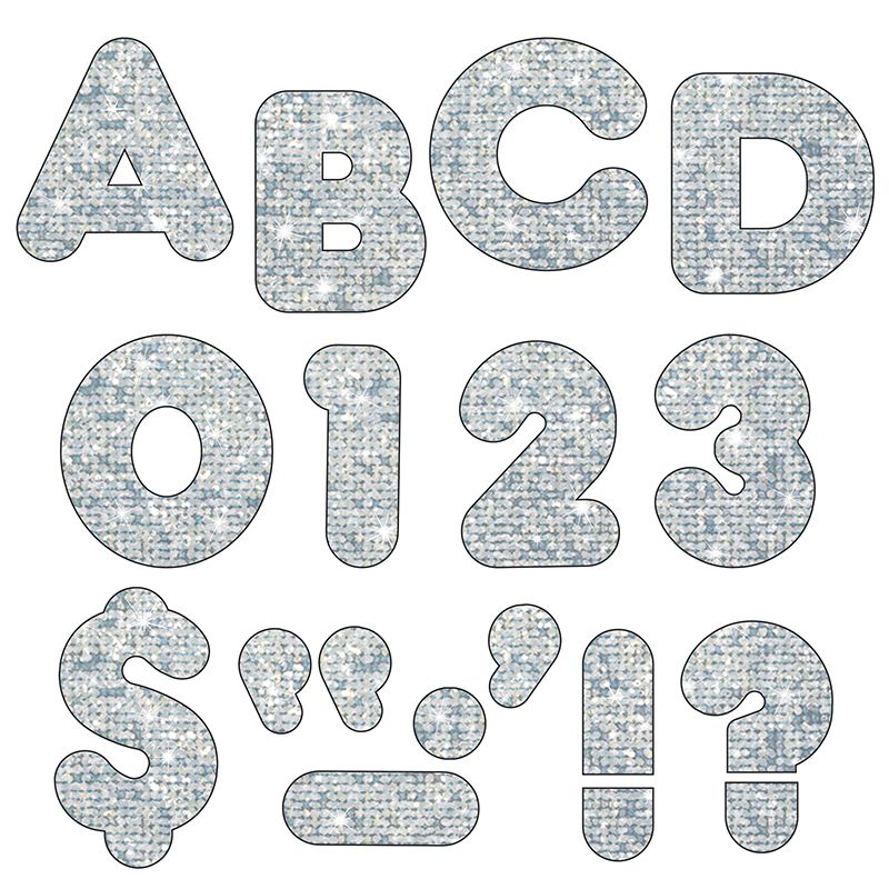 Ready Letters 3 Inch Casual Silver Sparkle