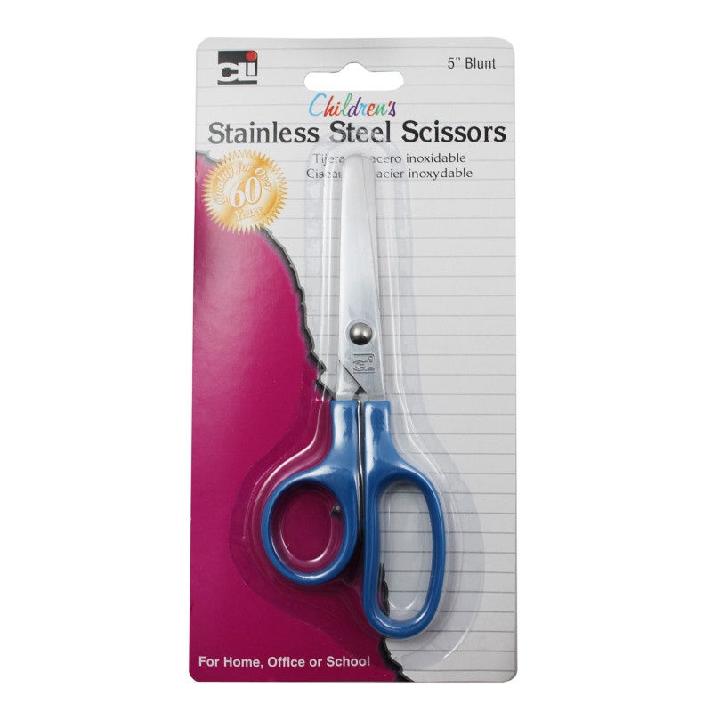 Scissors Childrens 5In Blunt Stainless Steel Asst Colors