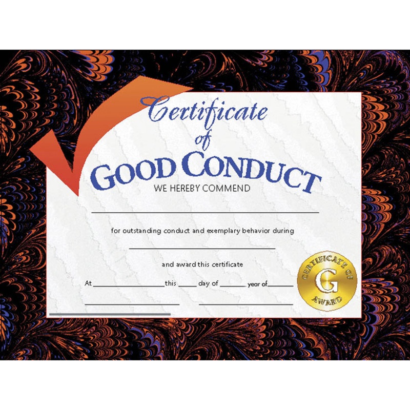 Certificates Good Conduct 30/Pk 8.5 X 11
