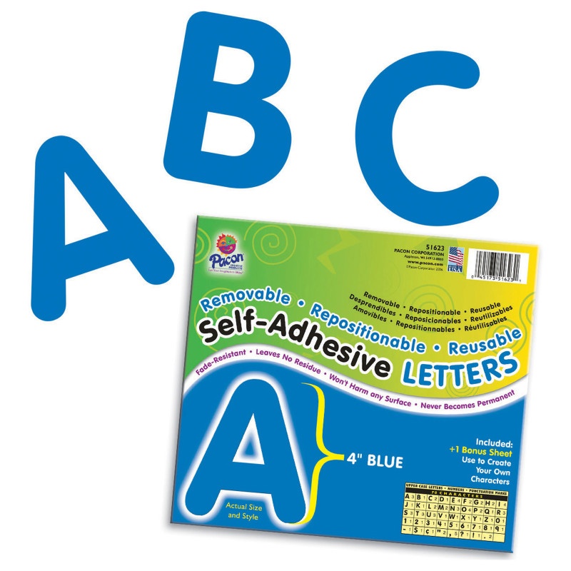 Self Adhesive Letter 4In Blue