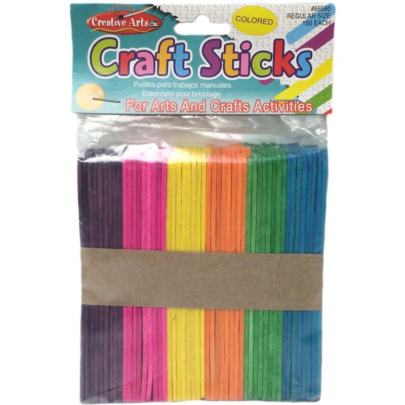 Craft Sticks Regular Size Colored 150/Pk