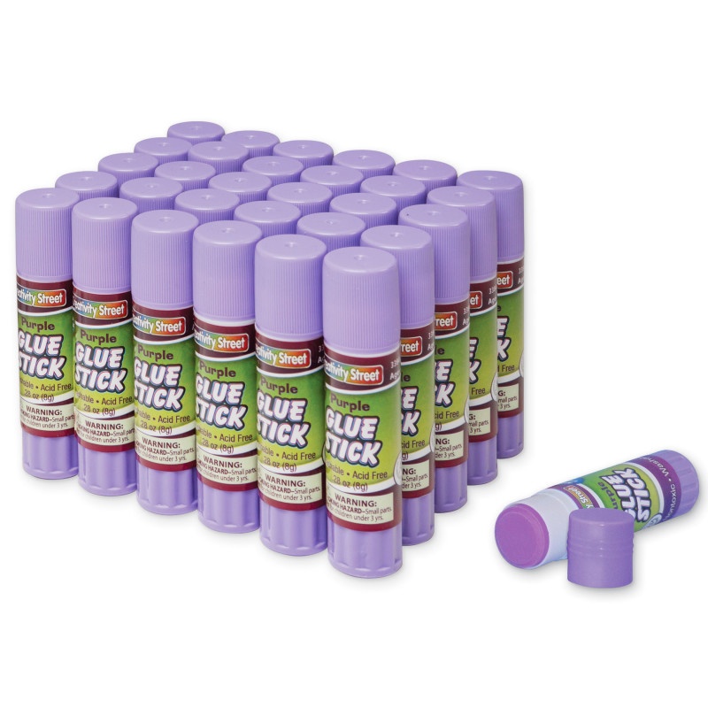 Glue Sticks 30 Purple .28 Oz