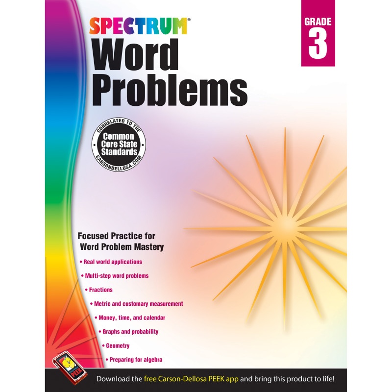 Spectrum Gr3 Word Problems Workbook