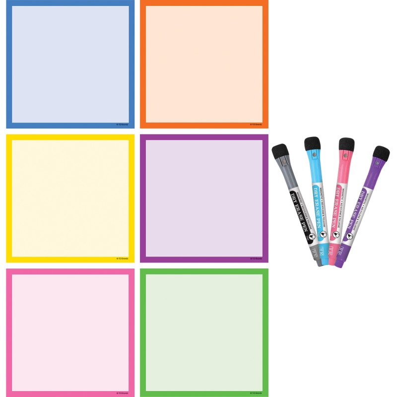 Colorful Dryerase Mag Square Notes